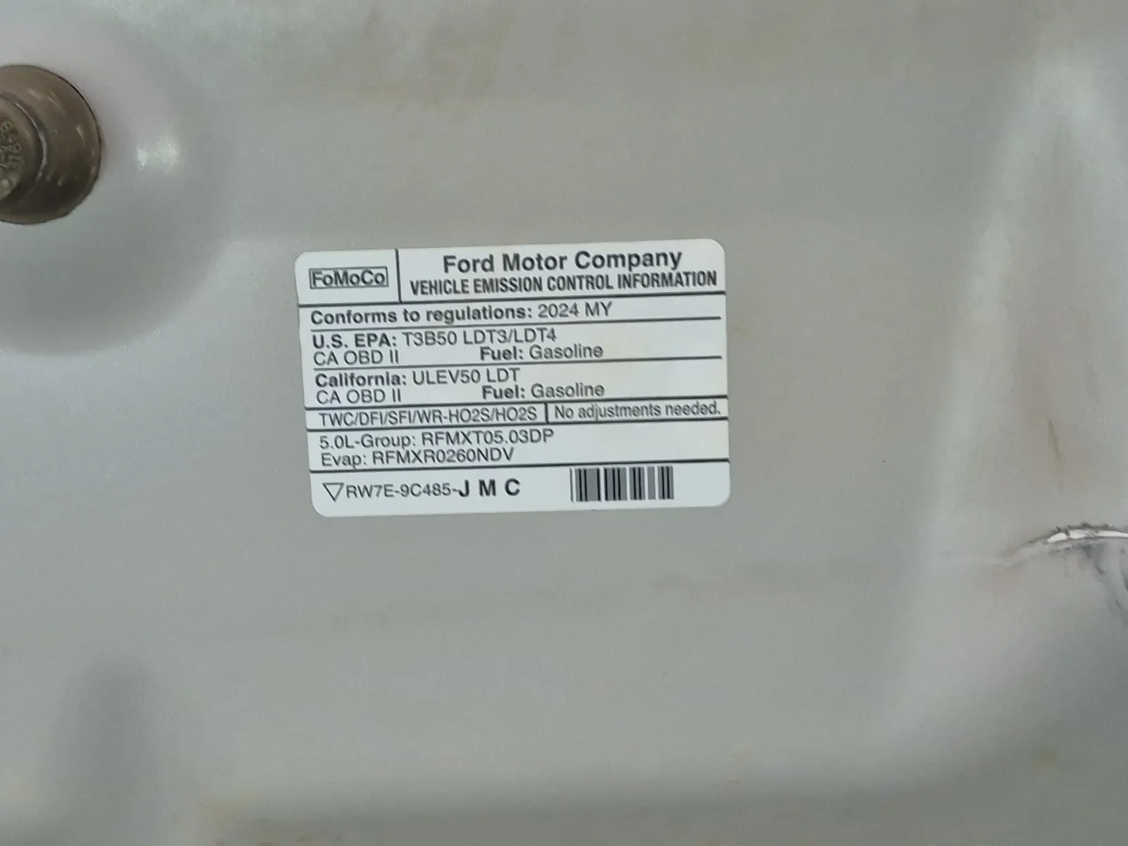 Emission Sticker Photo