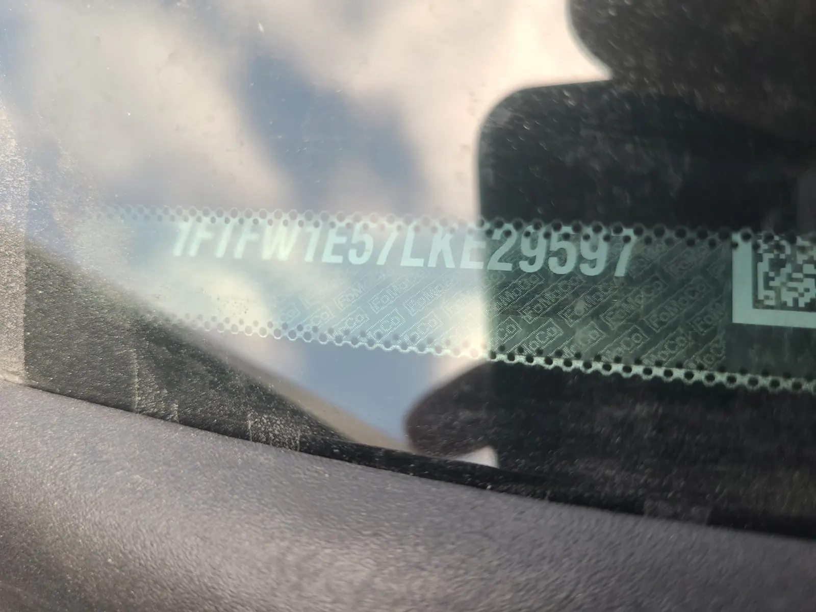 Dash VIN Plate Photo