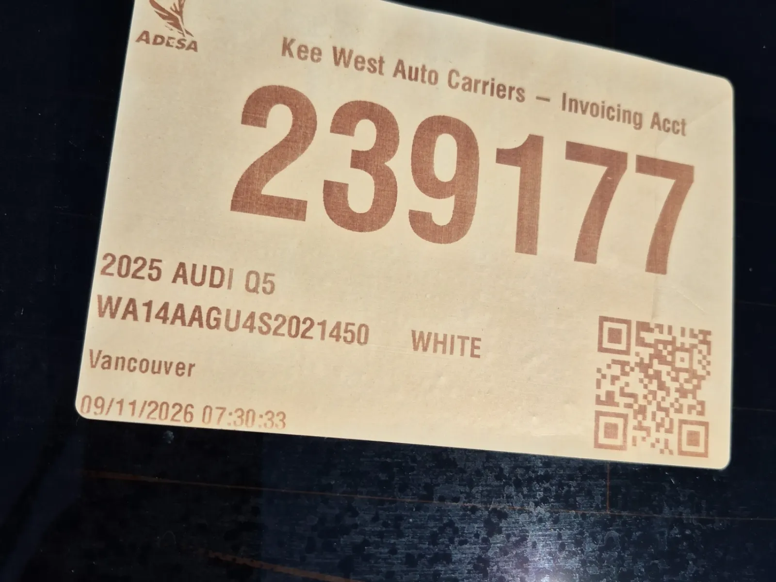 Inventory Label Photo