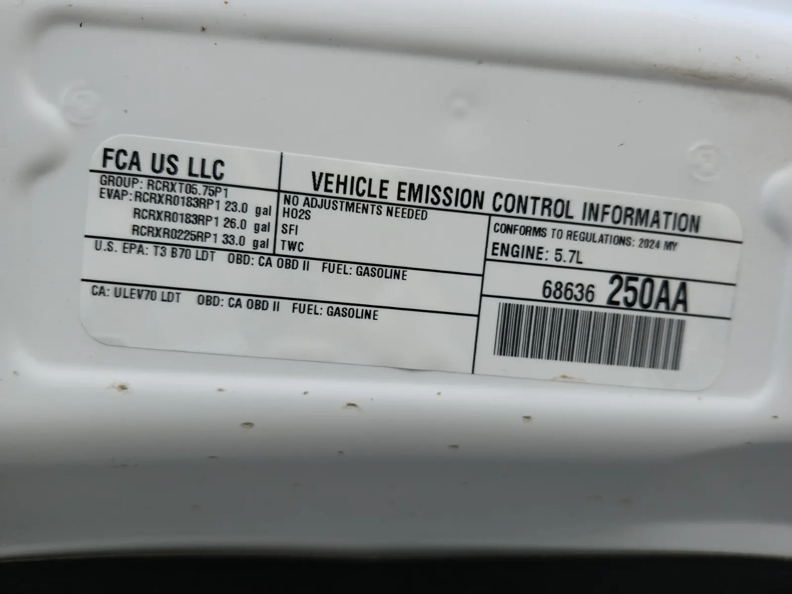 Emission Sticker Photo