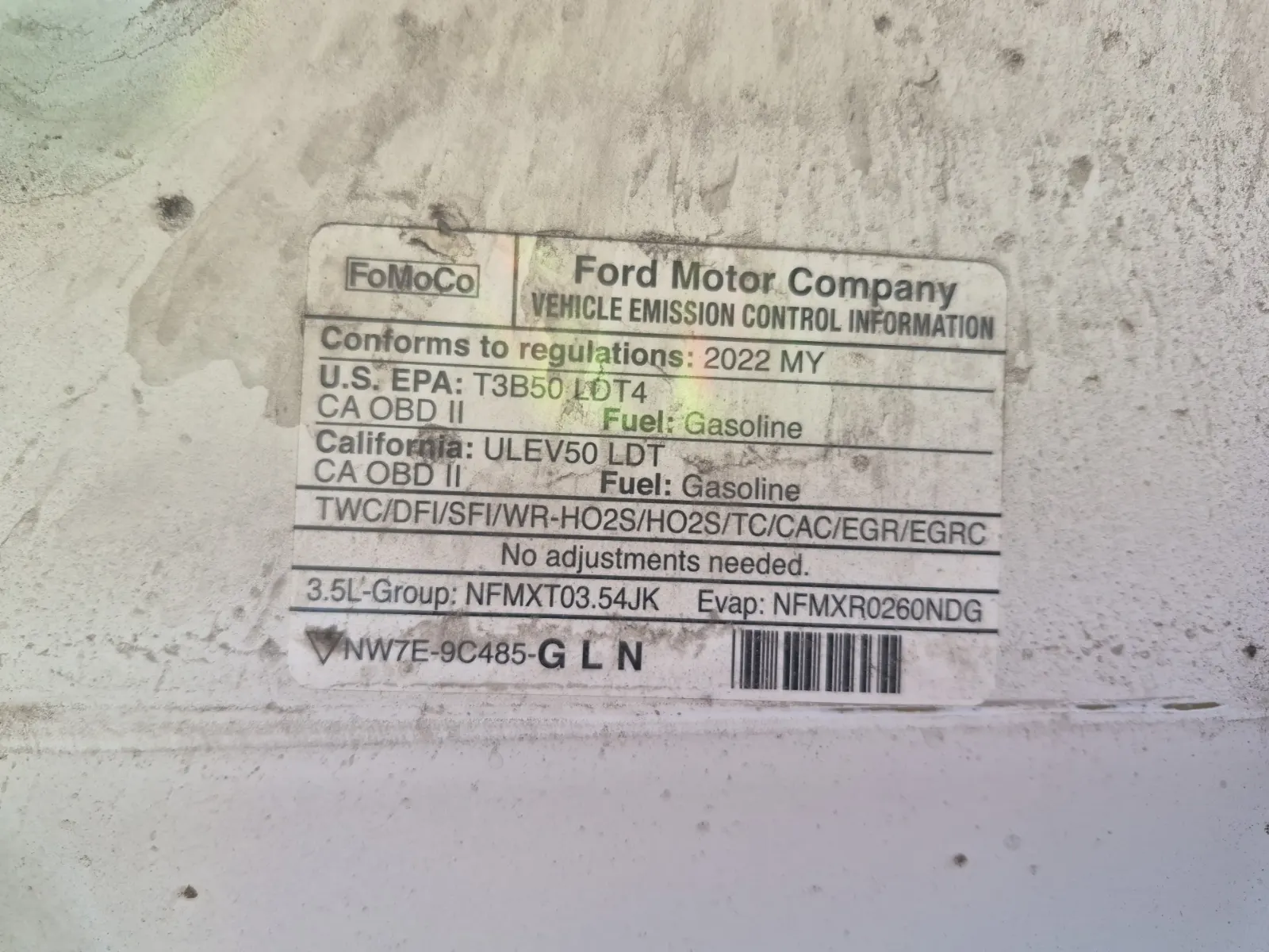 Emission Sticker Photo