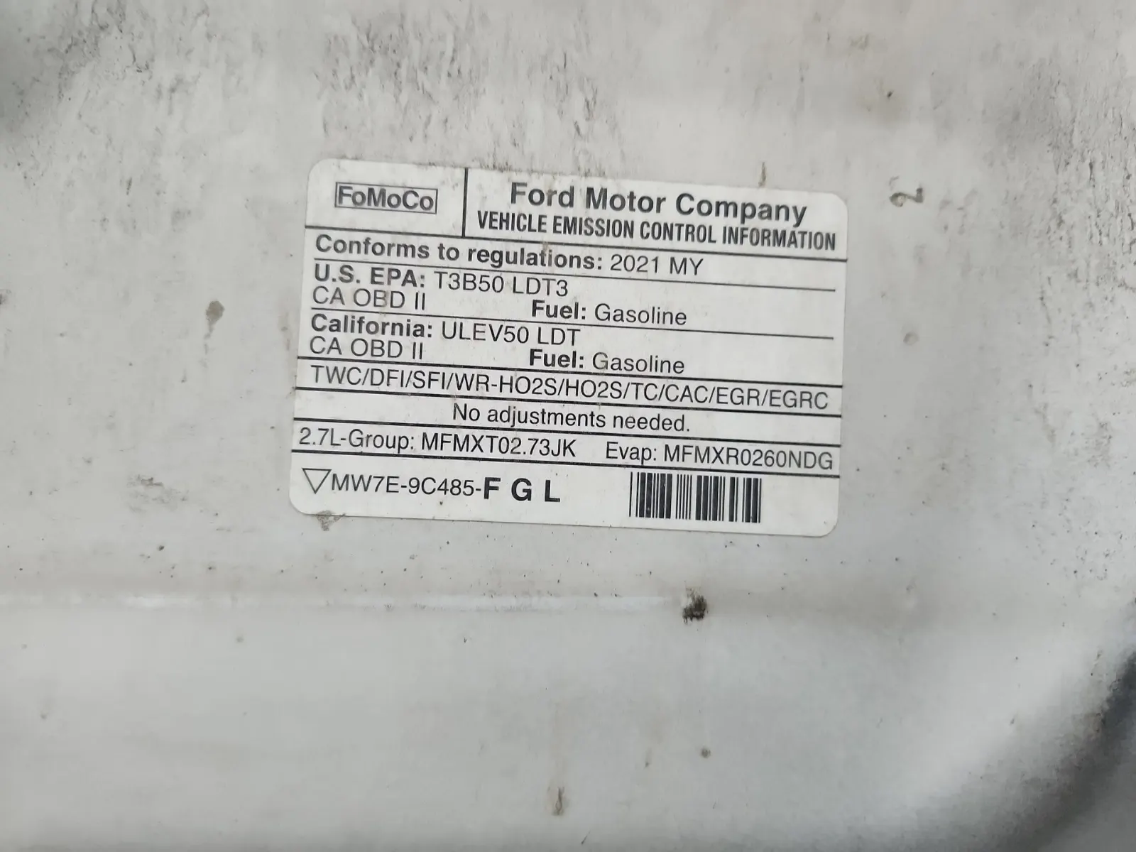 Emission Sticker Photo