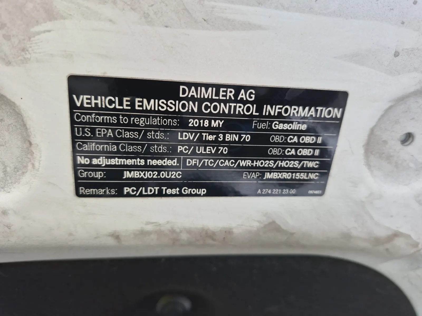 Emission Sticker Photo