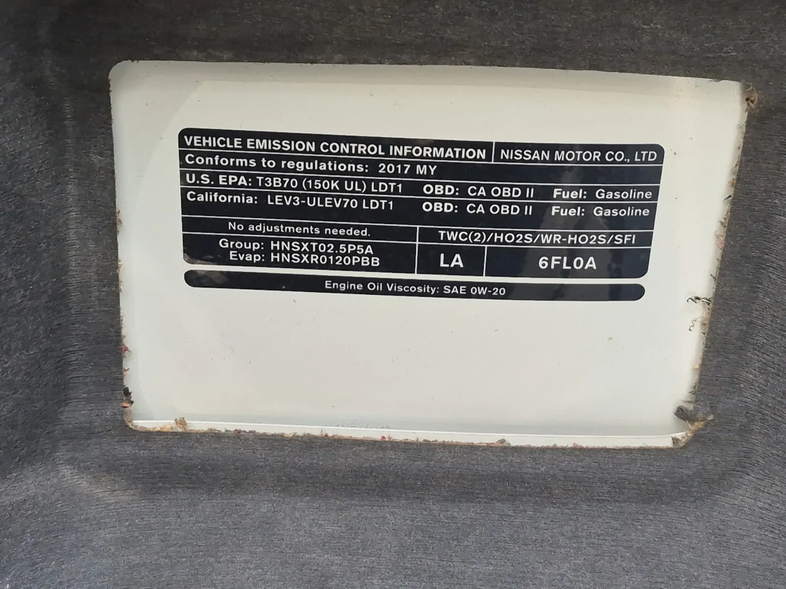Emission Sticker Photo