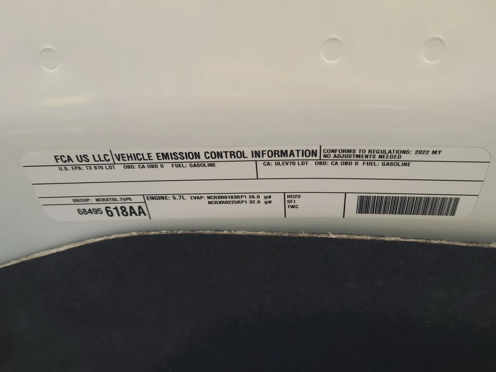Emission Sticker Photo
