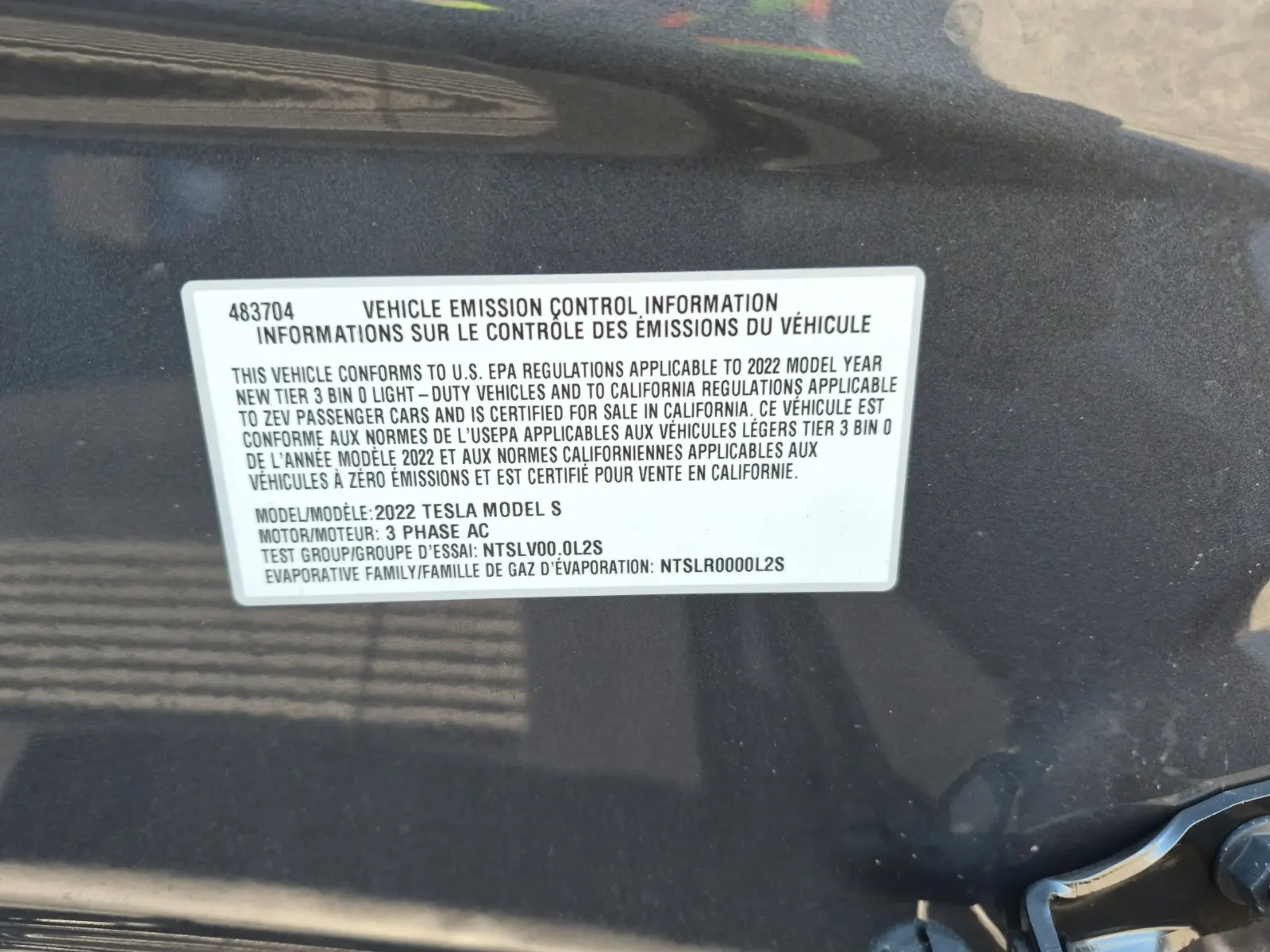 Emission Sticker Photo