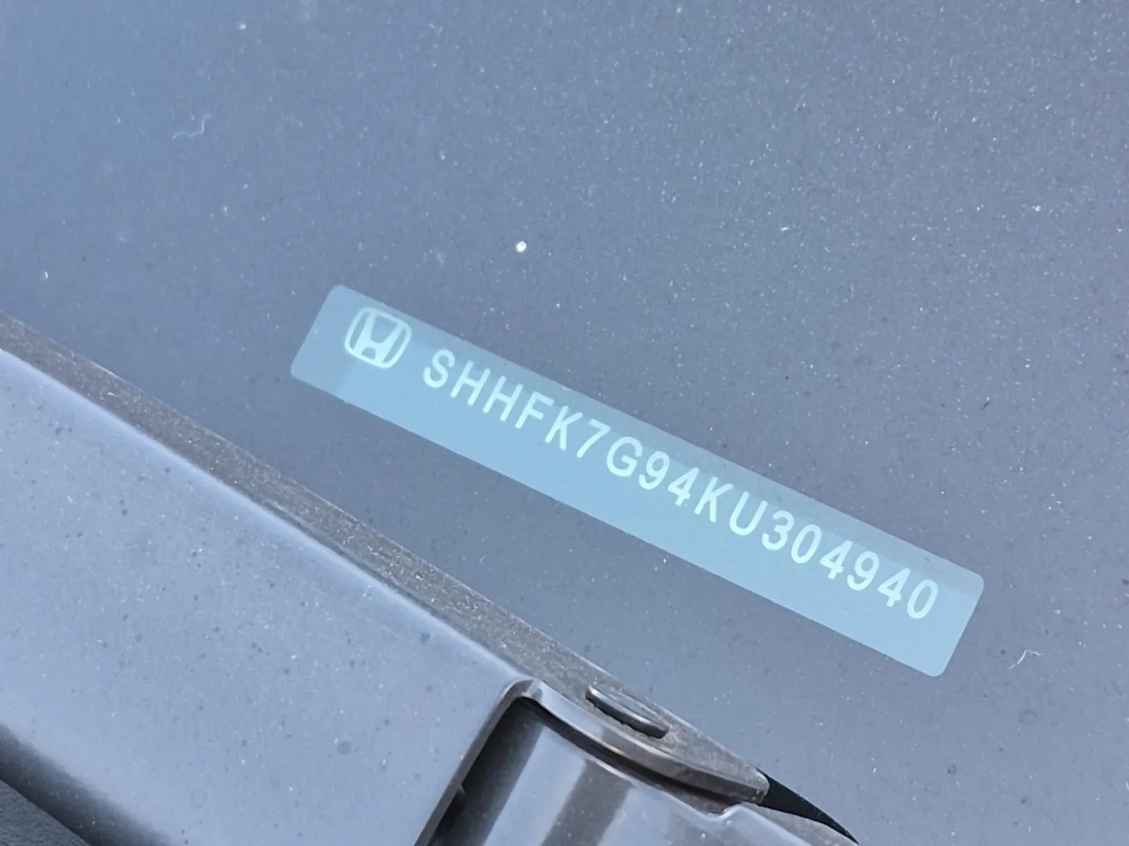 Dash VIN Plate Photo