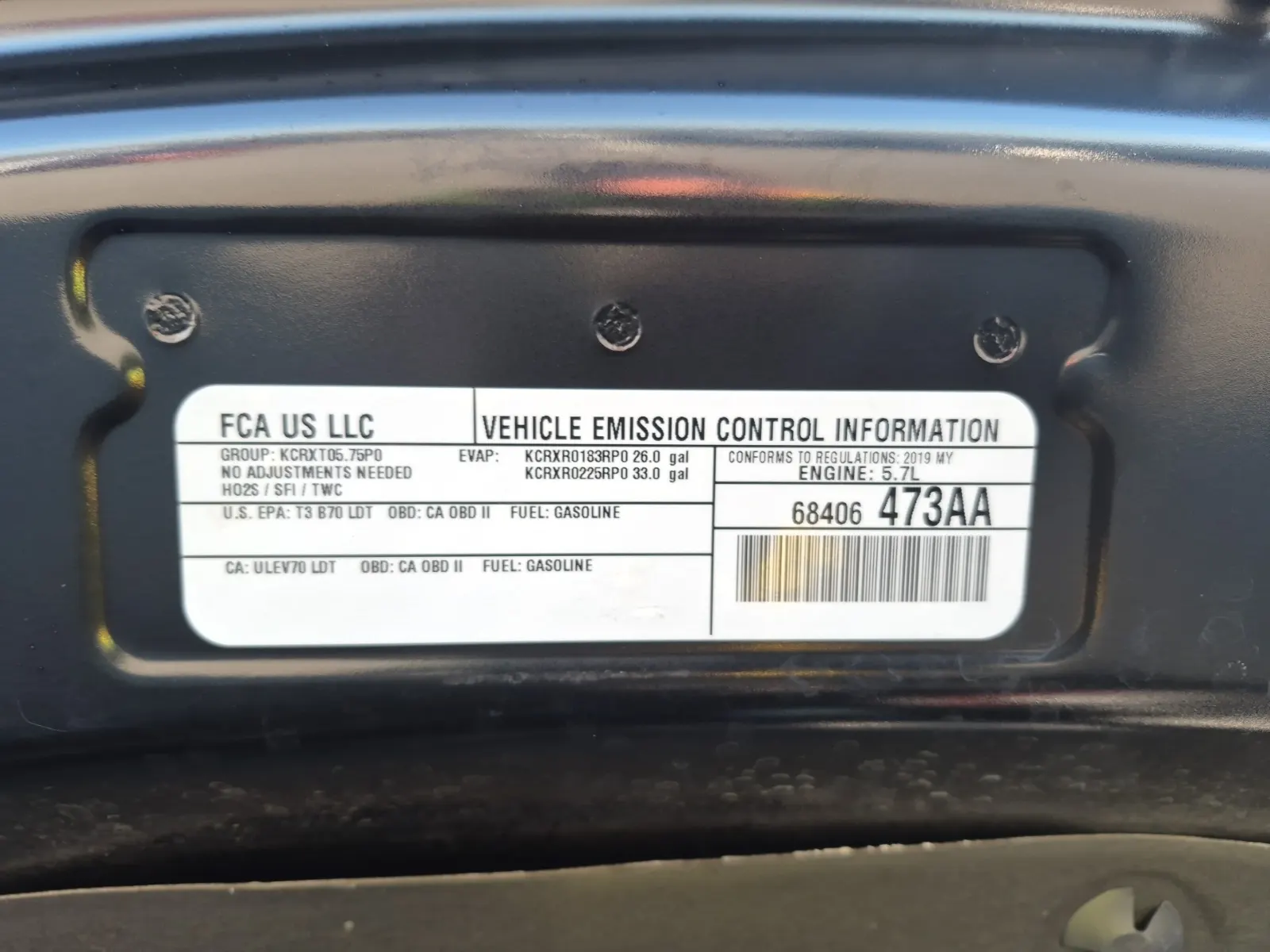 Emission Sticker Photo