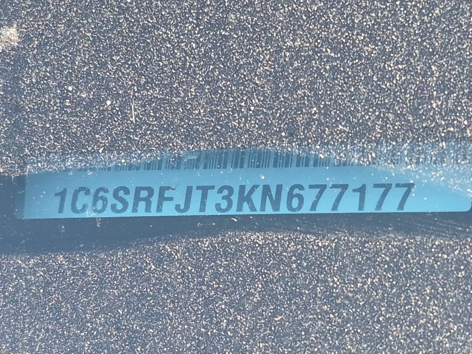 Dash VIN Plate Photo