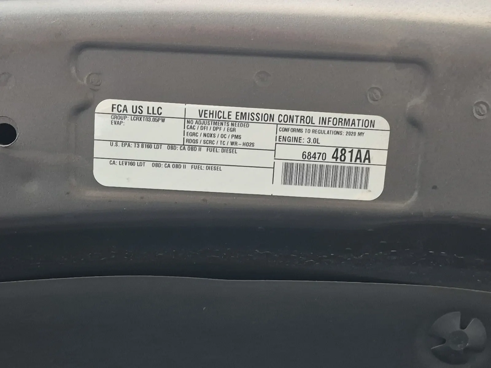 Emission Sticker Photo