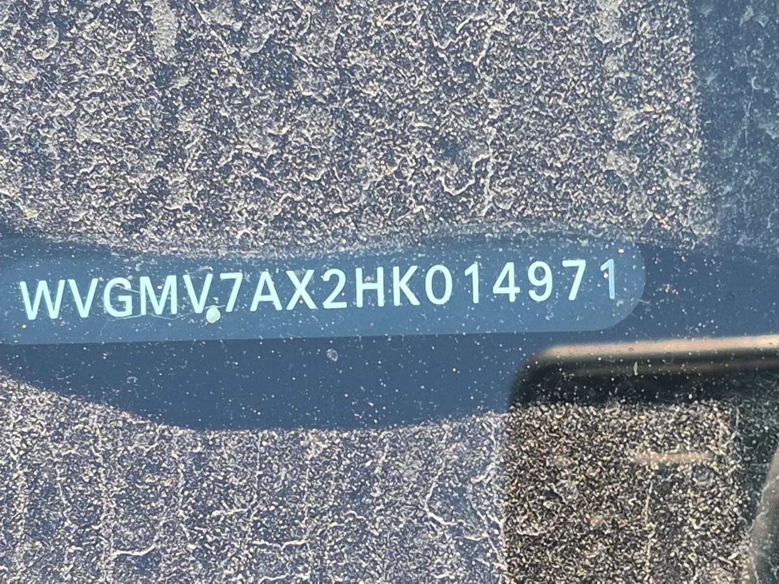 Dash VIN Plate Photo