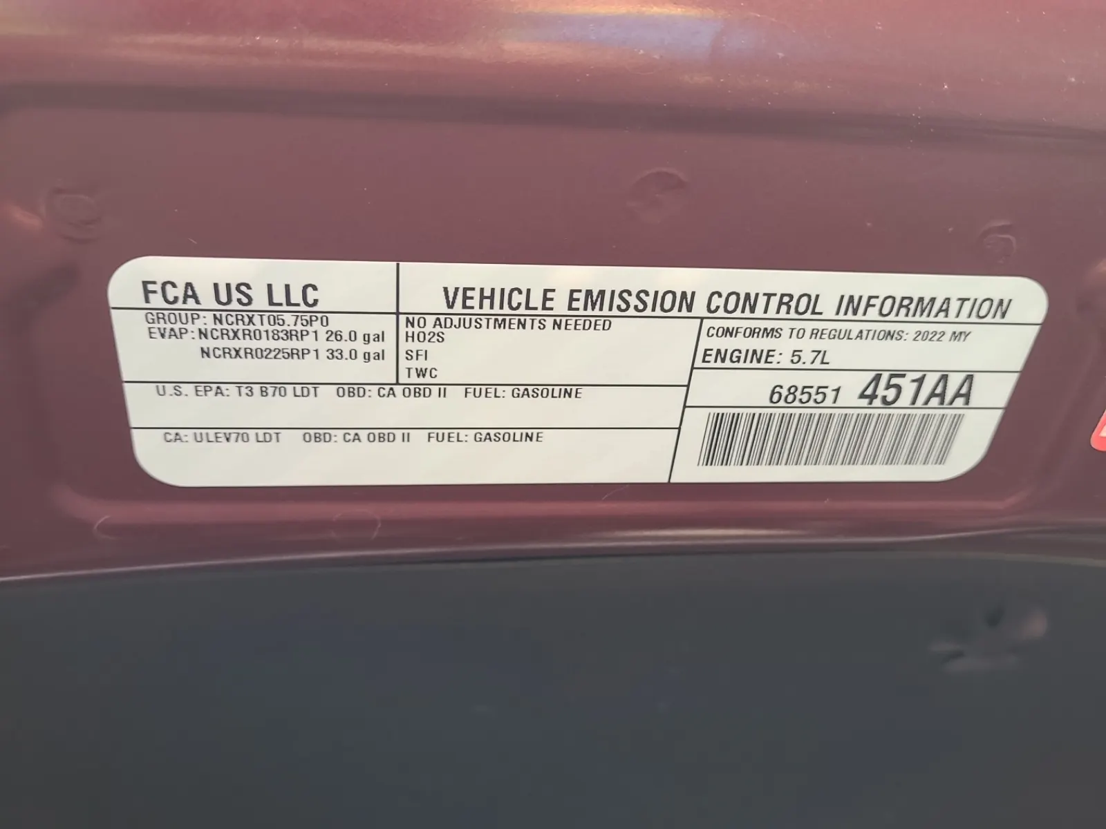 Emission Sticker Photo