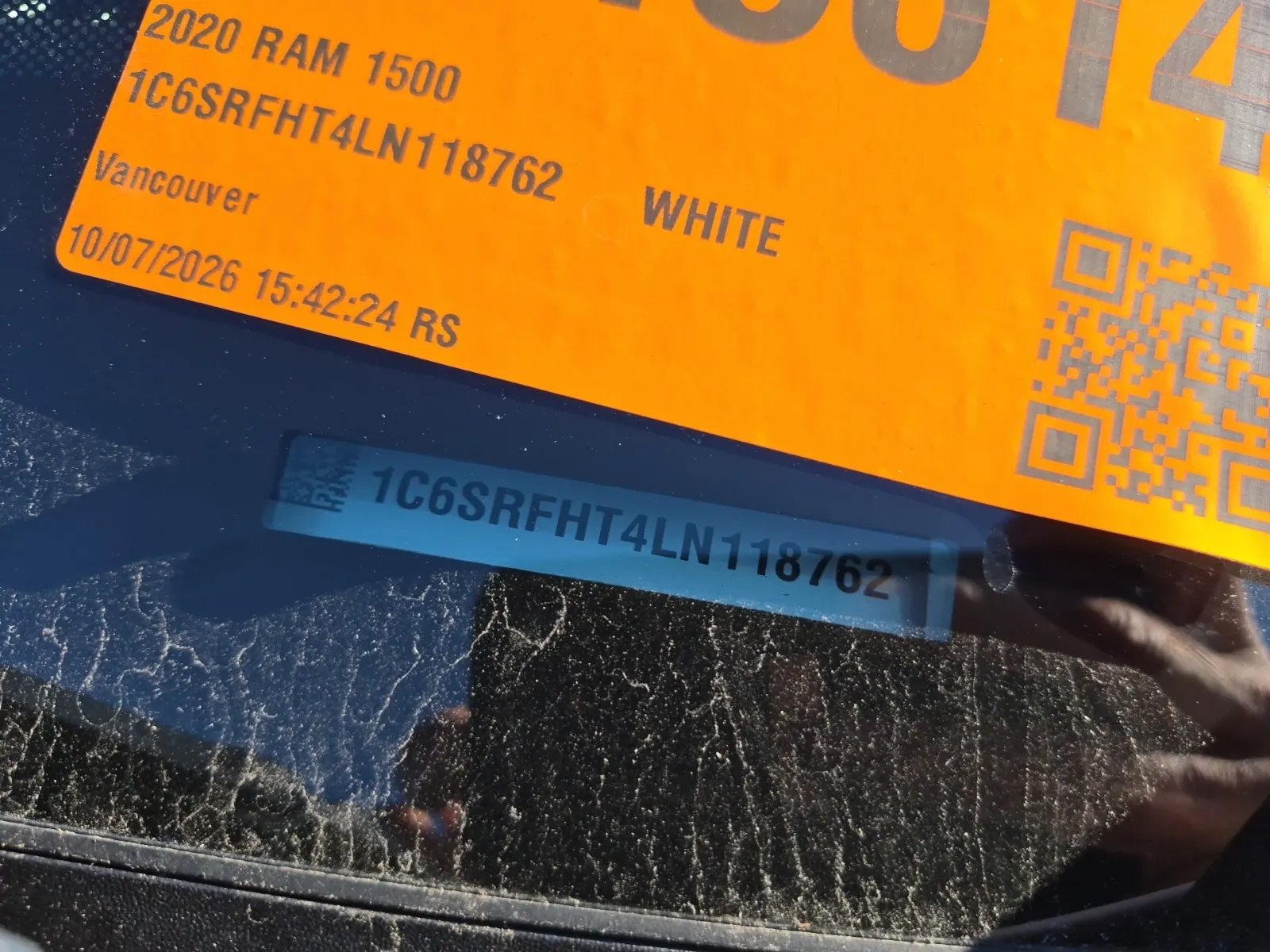 Dash VIN Plate Photo