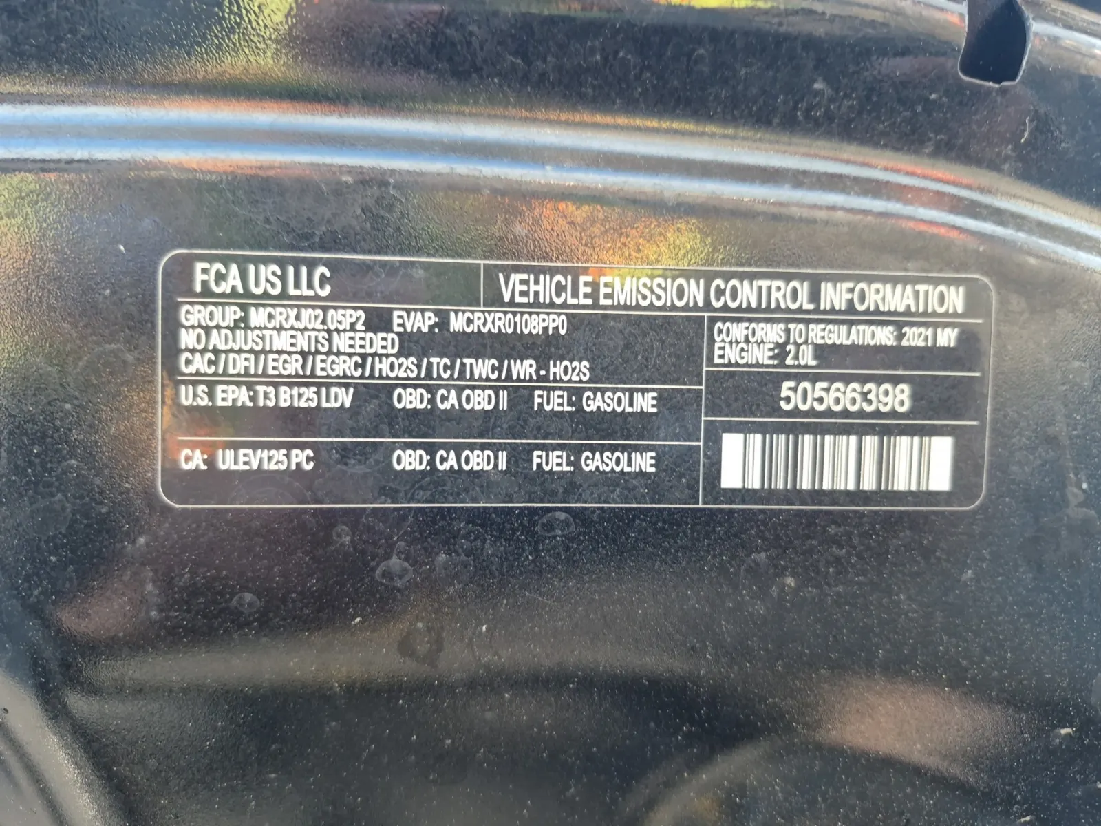 Emission Sticker Photo