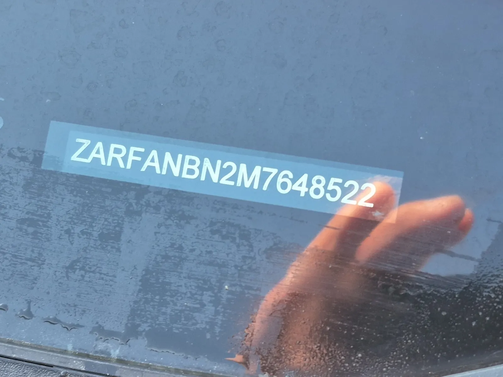 Dash VIN Plate Photo