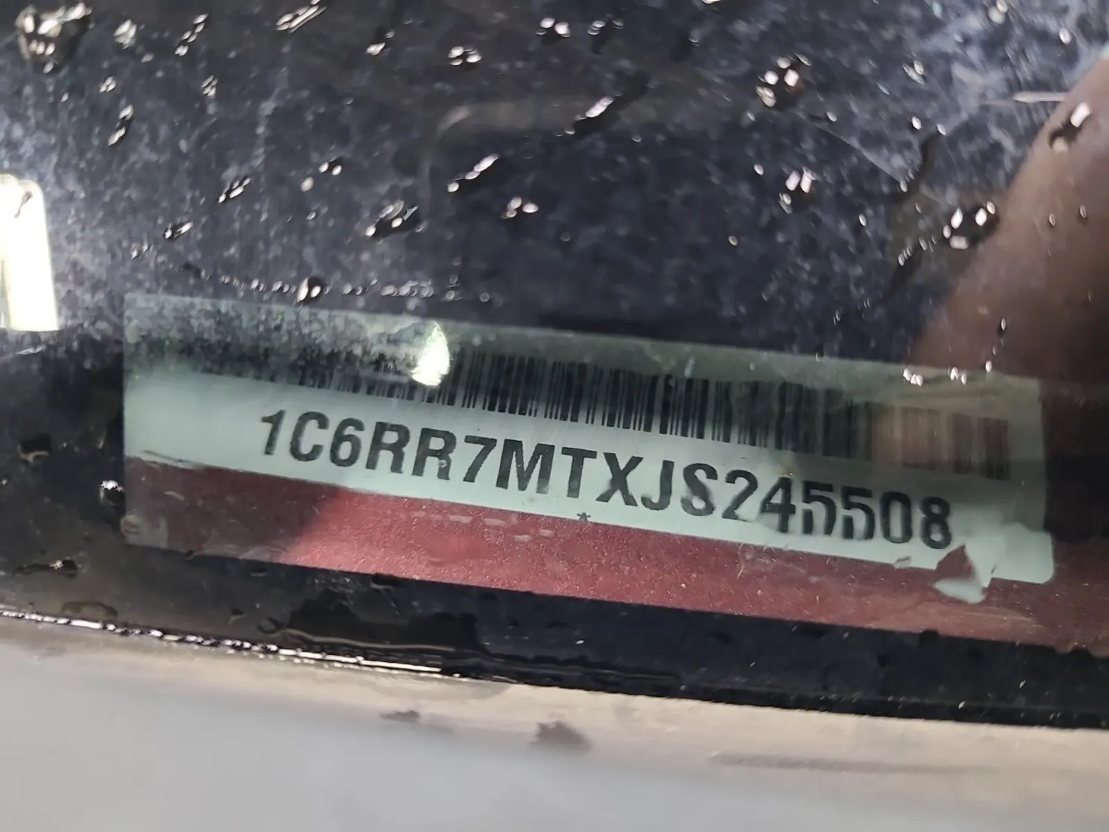 Dash VIN Plate Photo