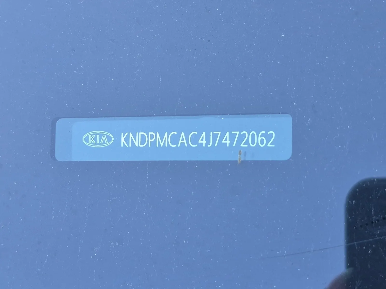 Dash VIN Plate Photo