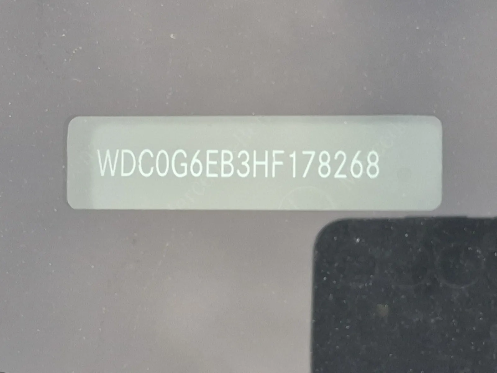 Dash VIN Plate Photo