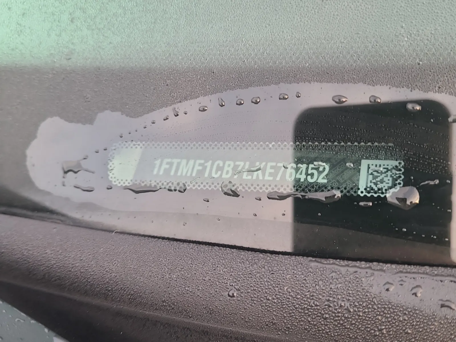 Dash VIN Plate Photo