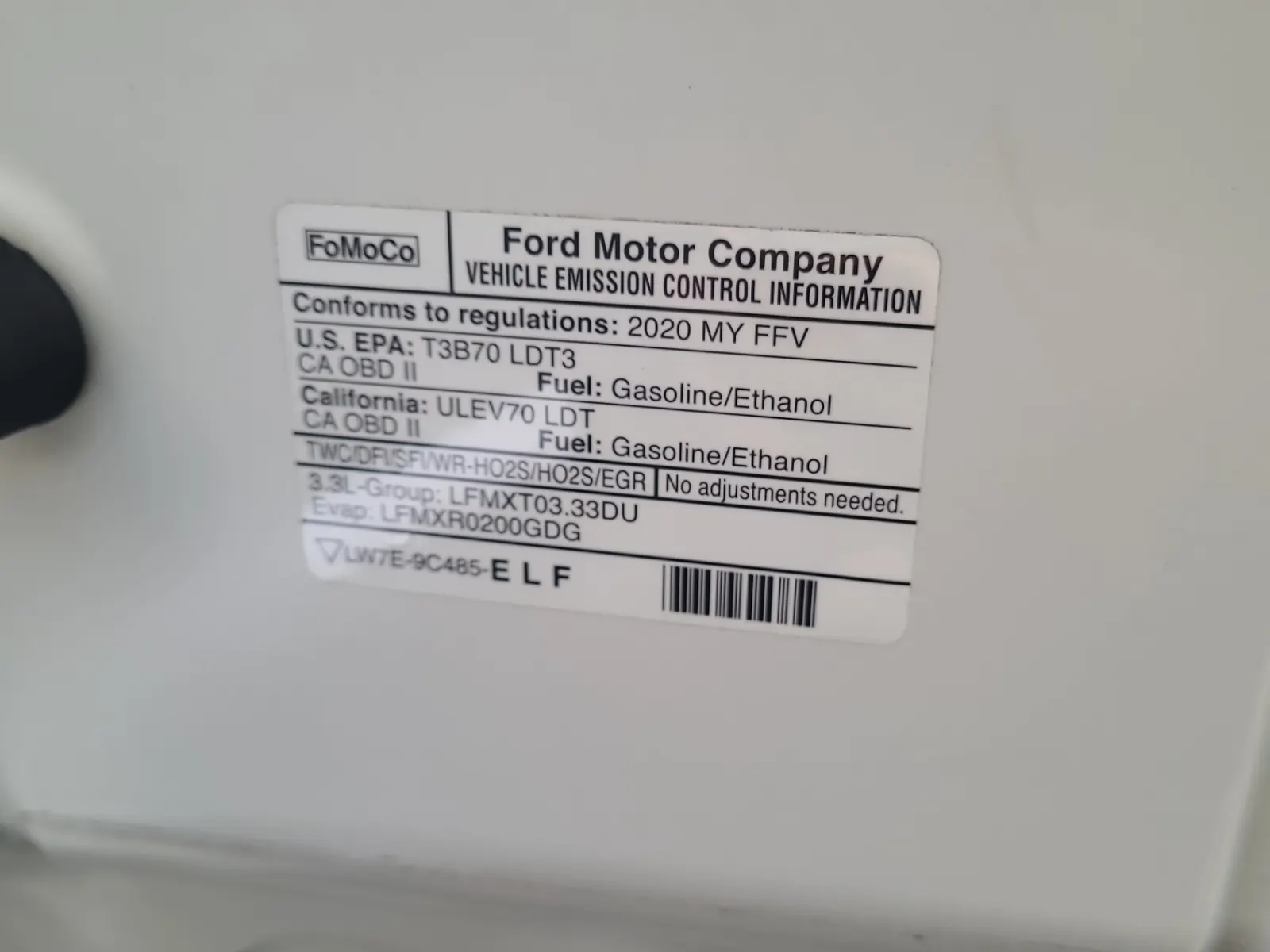Emission Sticker Photo