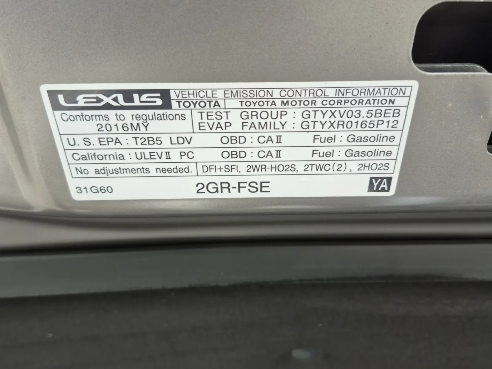 Emission Sticker Photo