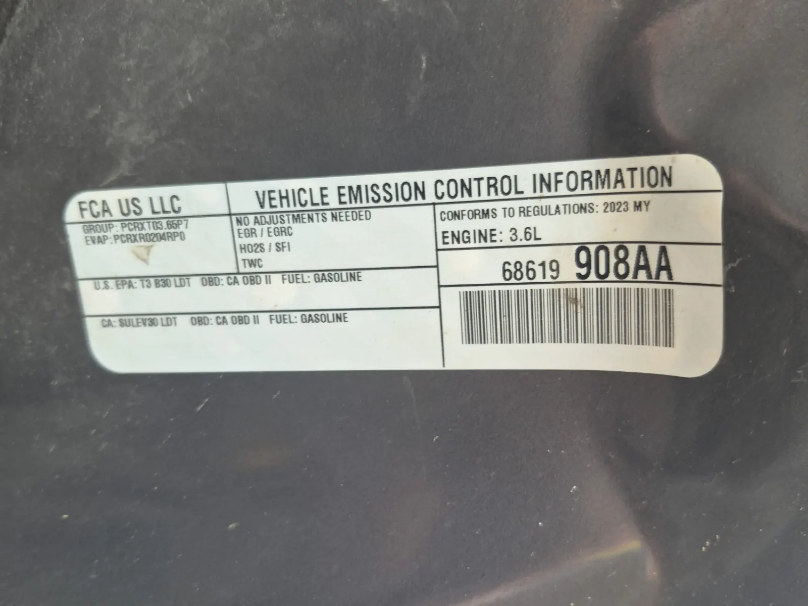 Emission Sticker Photo
