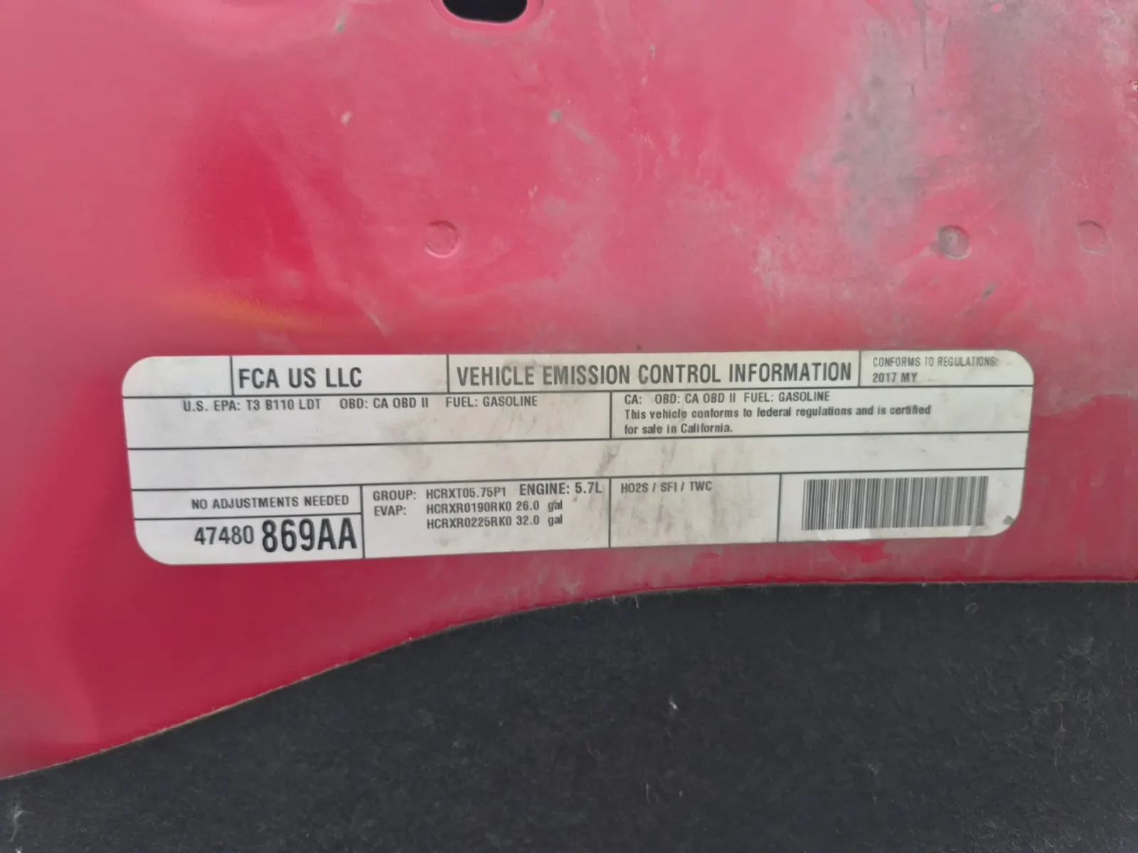 Emission Sticker Photo