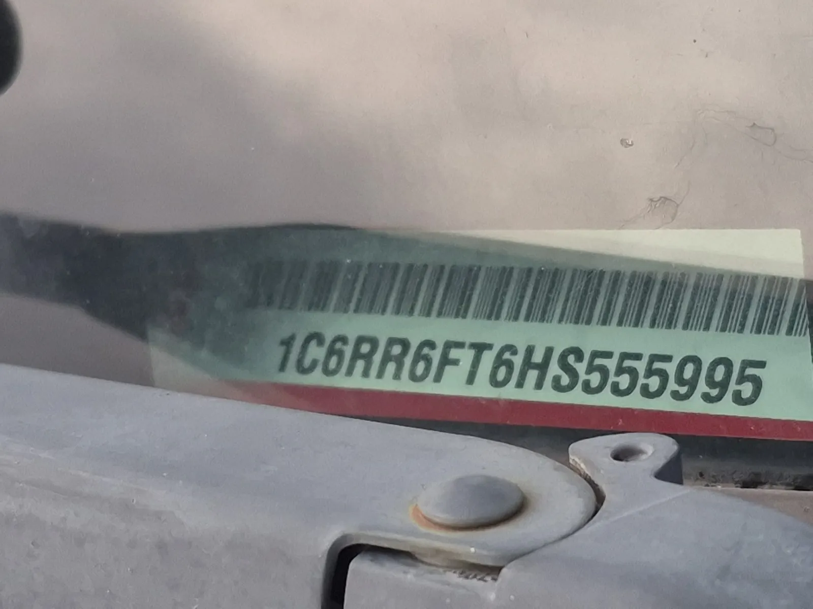 Dash VIN Plate Photo