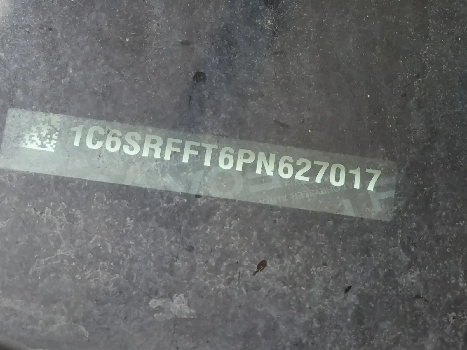 Dash VIN Plate Photo
