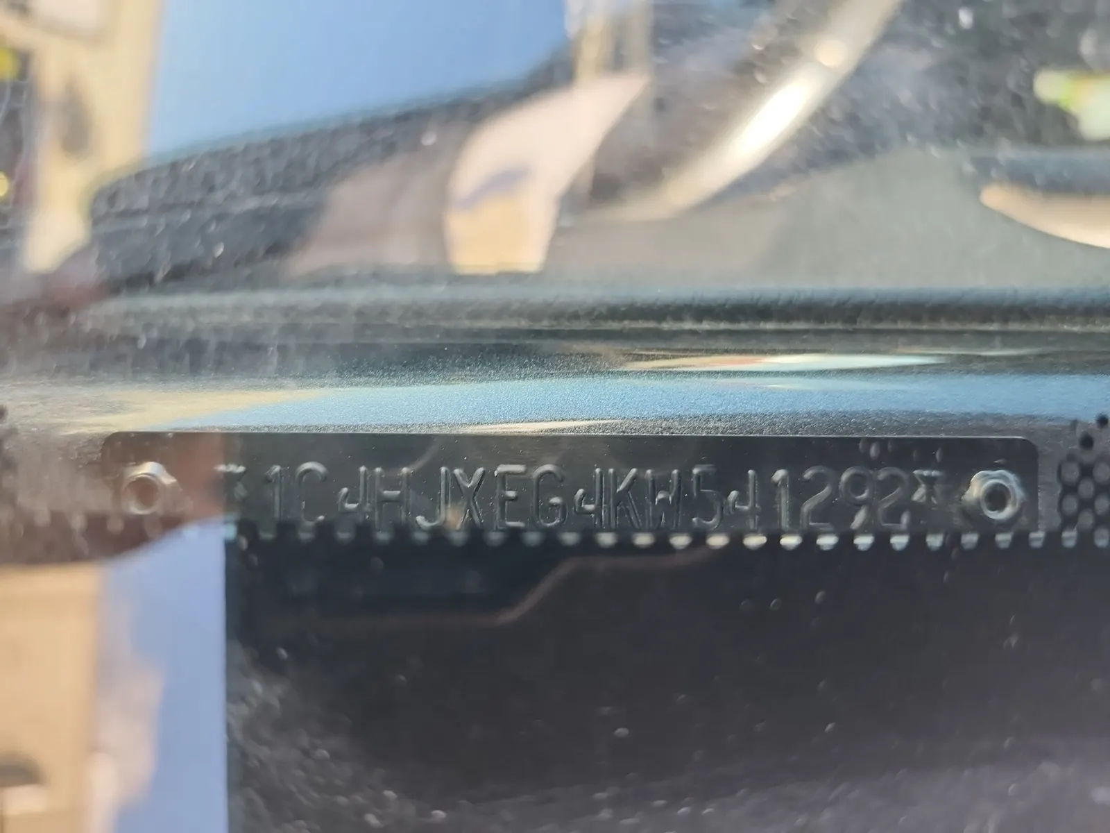 Dash VIN Plate Photo
