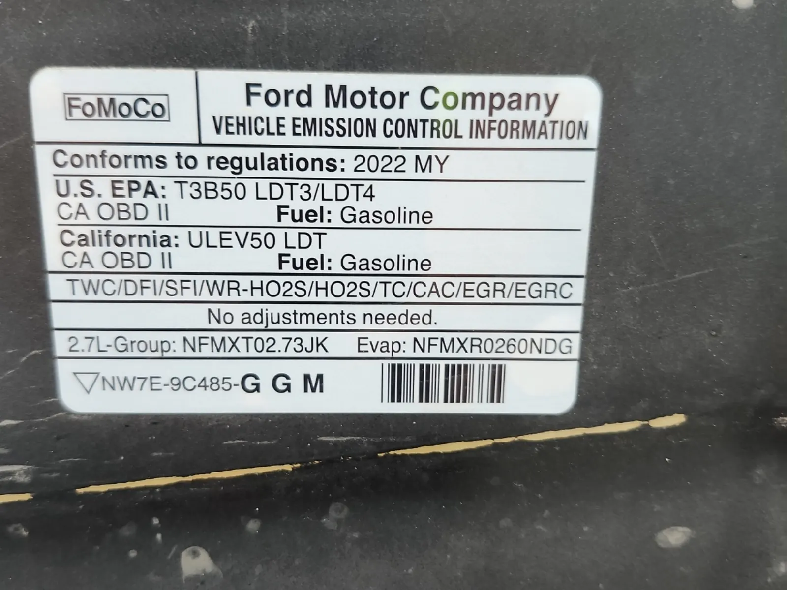 Emission Sticker Photo