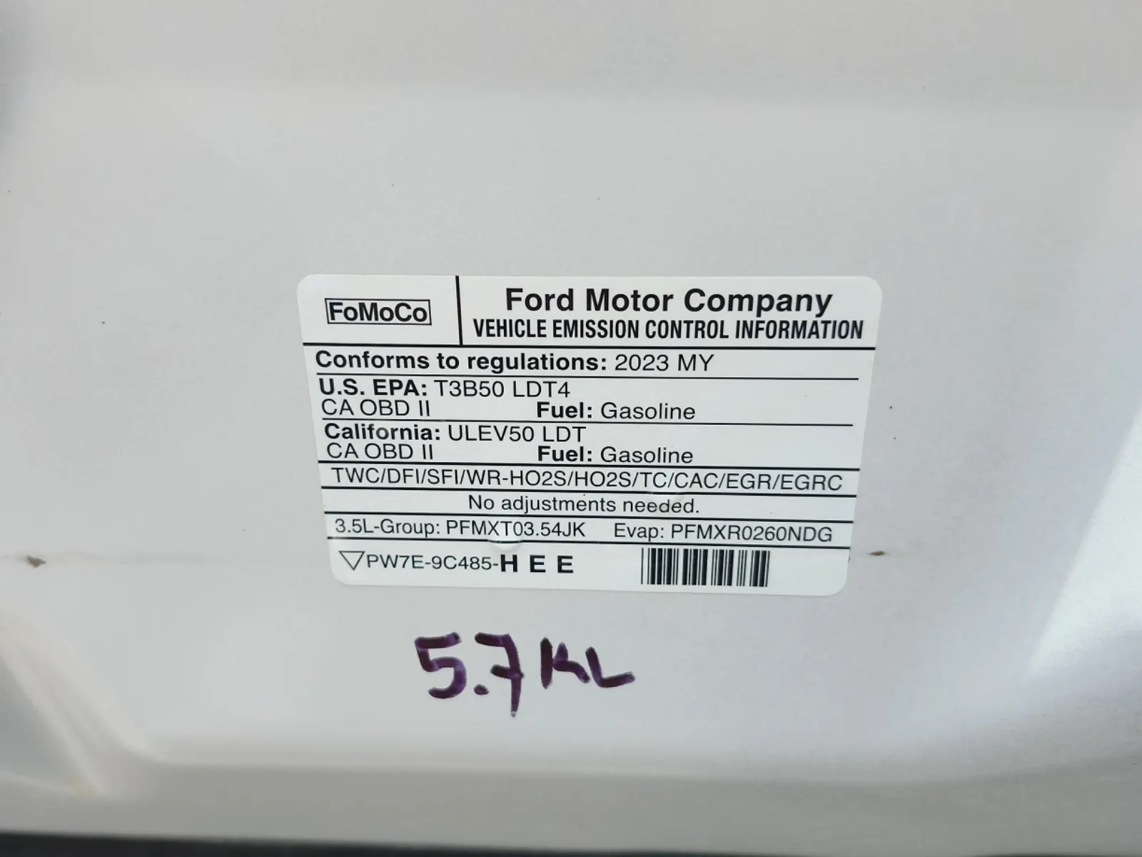 Emission Sticker Photo