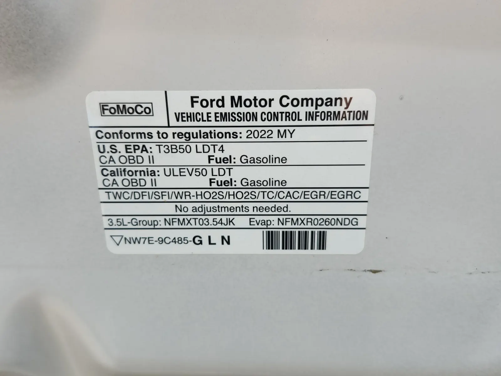 Emission Sticker Photo