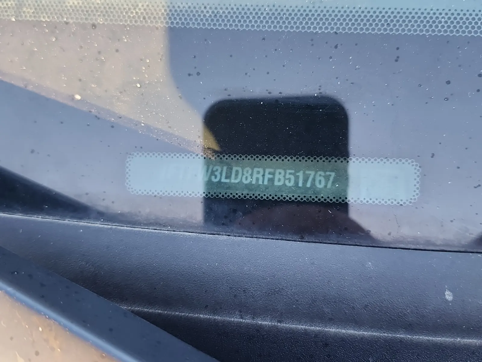 Dash VIN Plate Photo