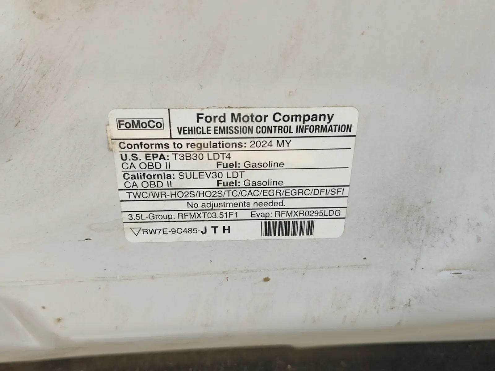 Emission Sticker Photo