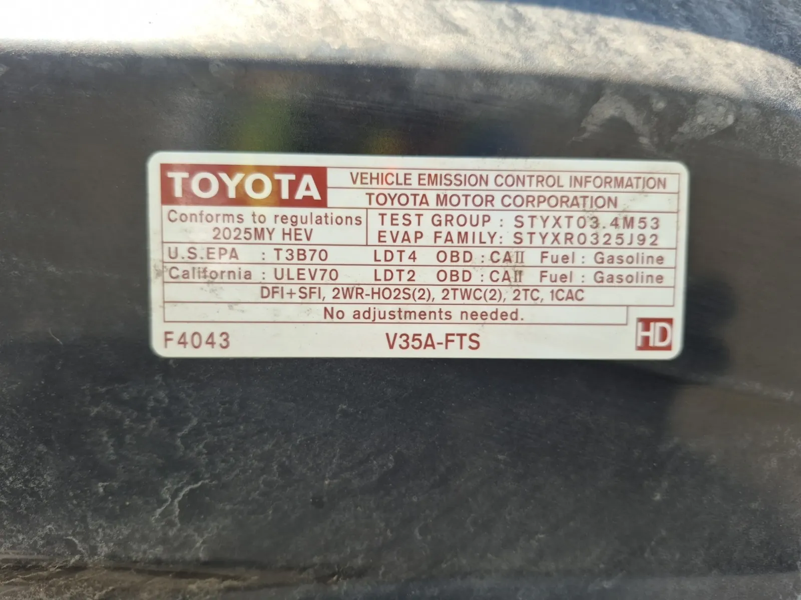Emission Sticker Photo