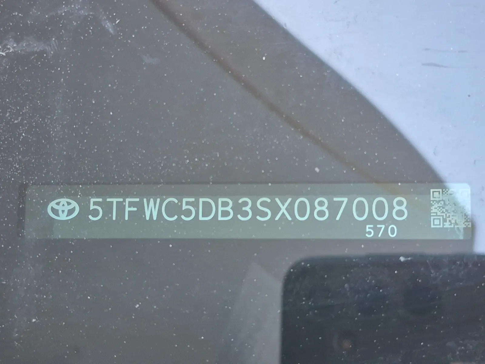 Dash VIN Plate Photo