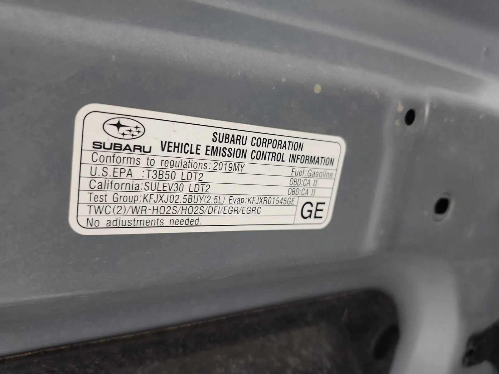 Emission Sticker Photo