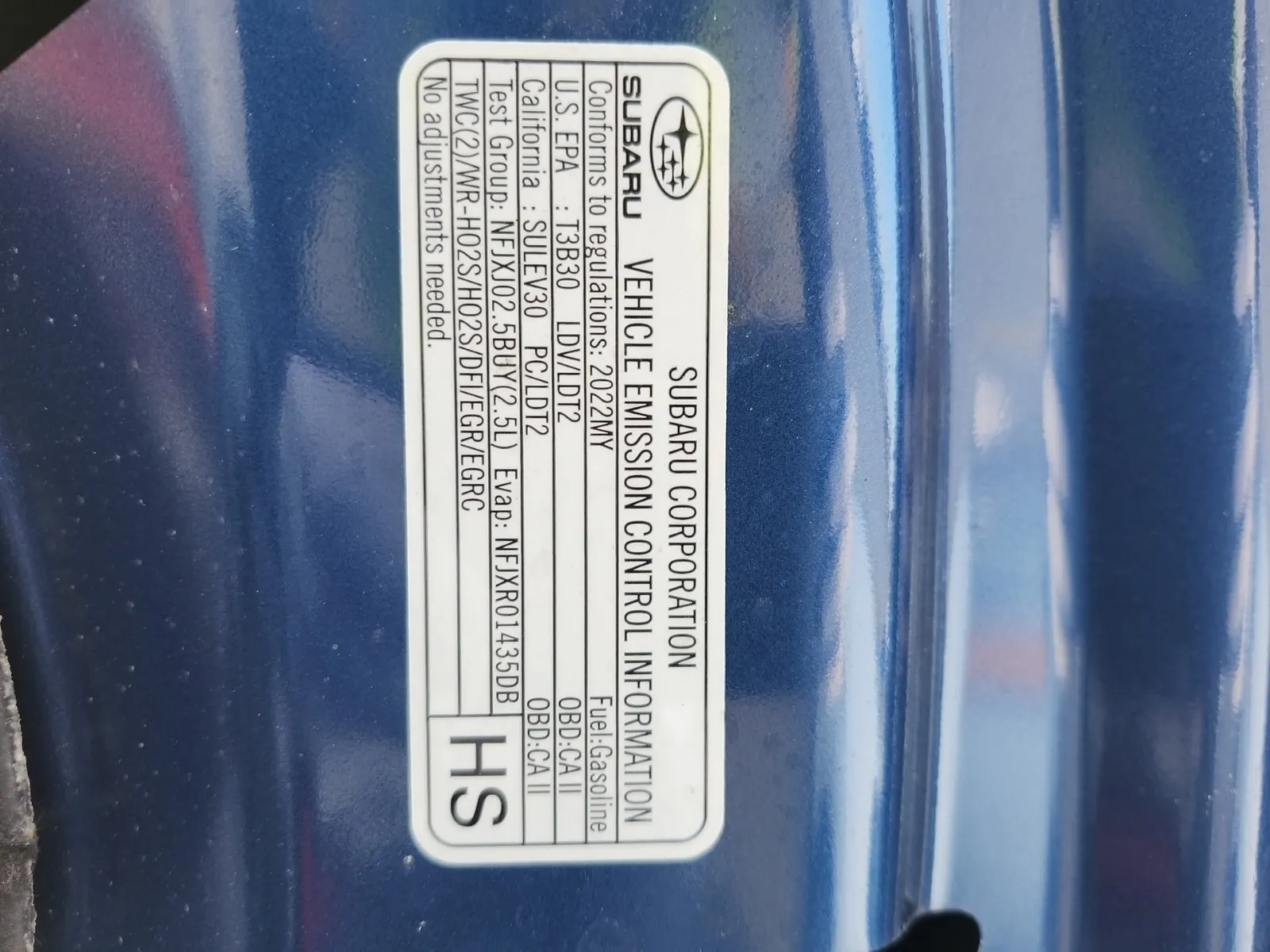 Emission Sticker Photo