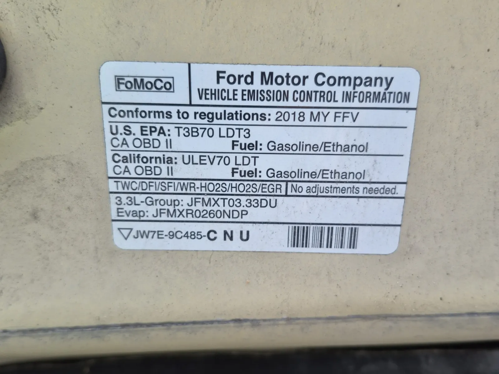Emission Sticker Photo
