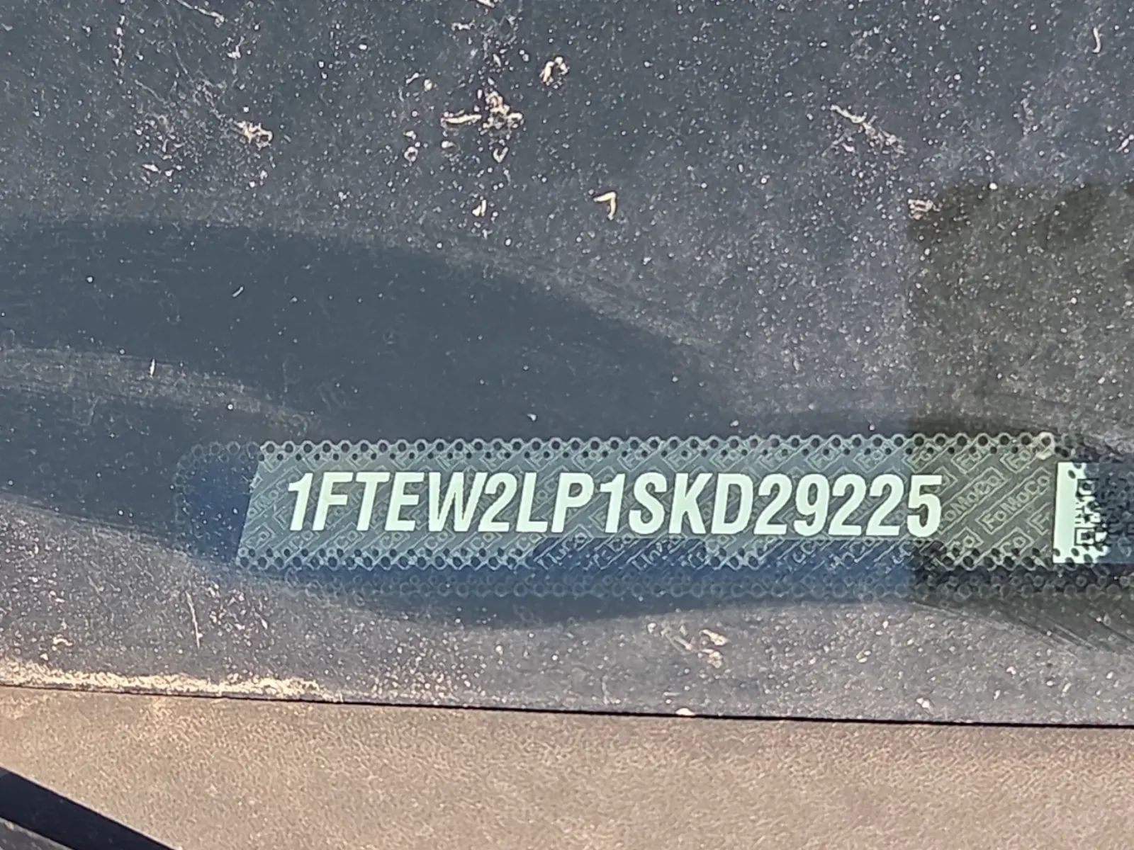 Dash VIN Plate Photo