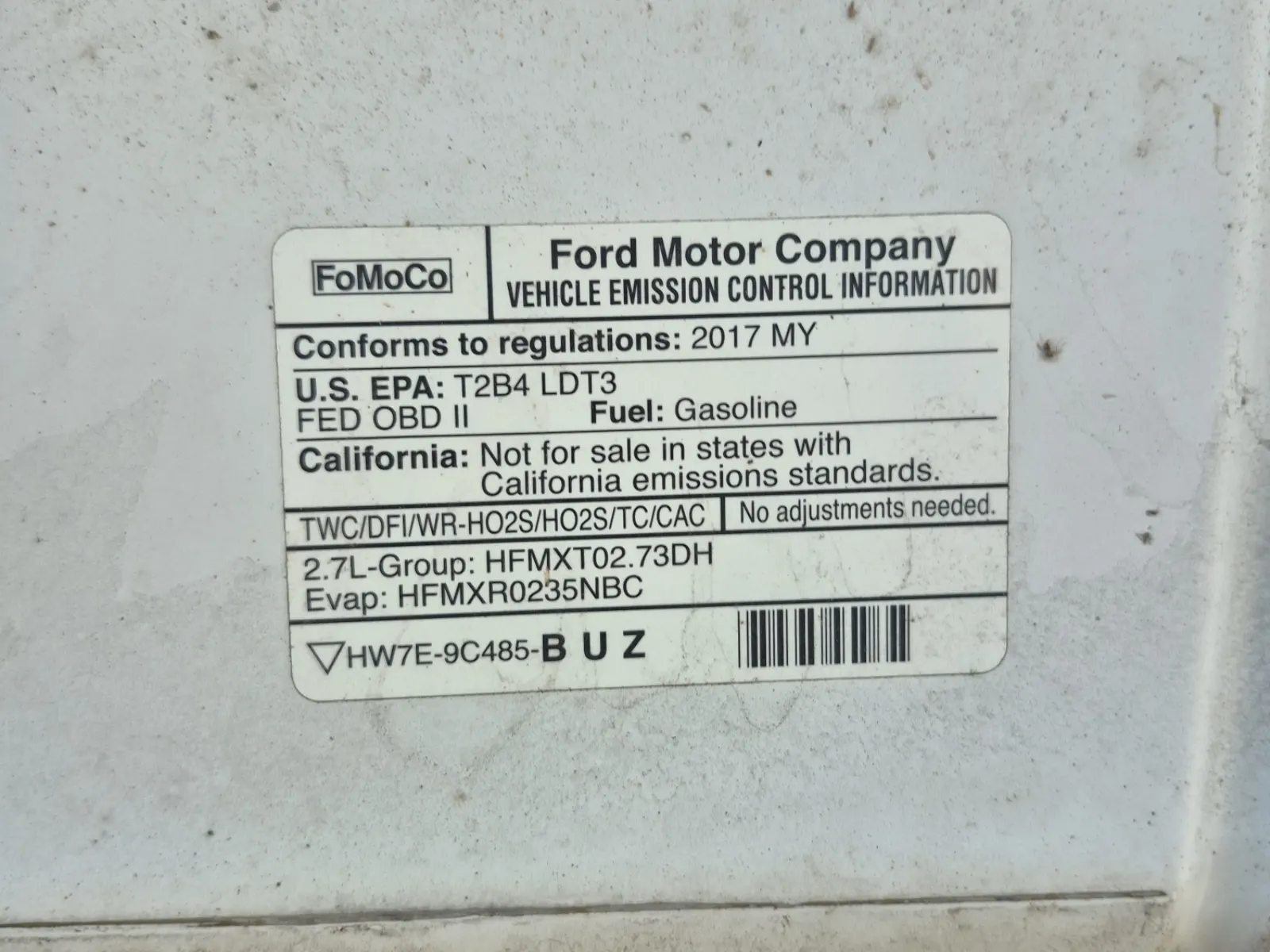 Emission Sticker Photo