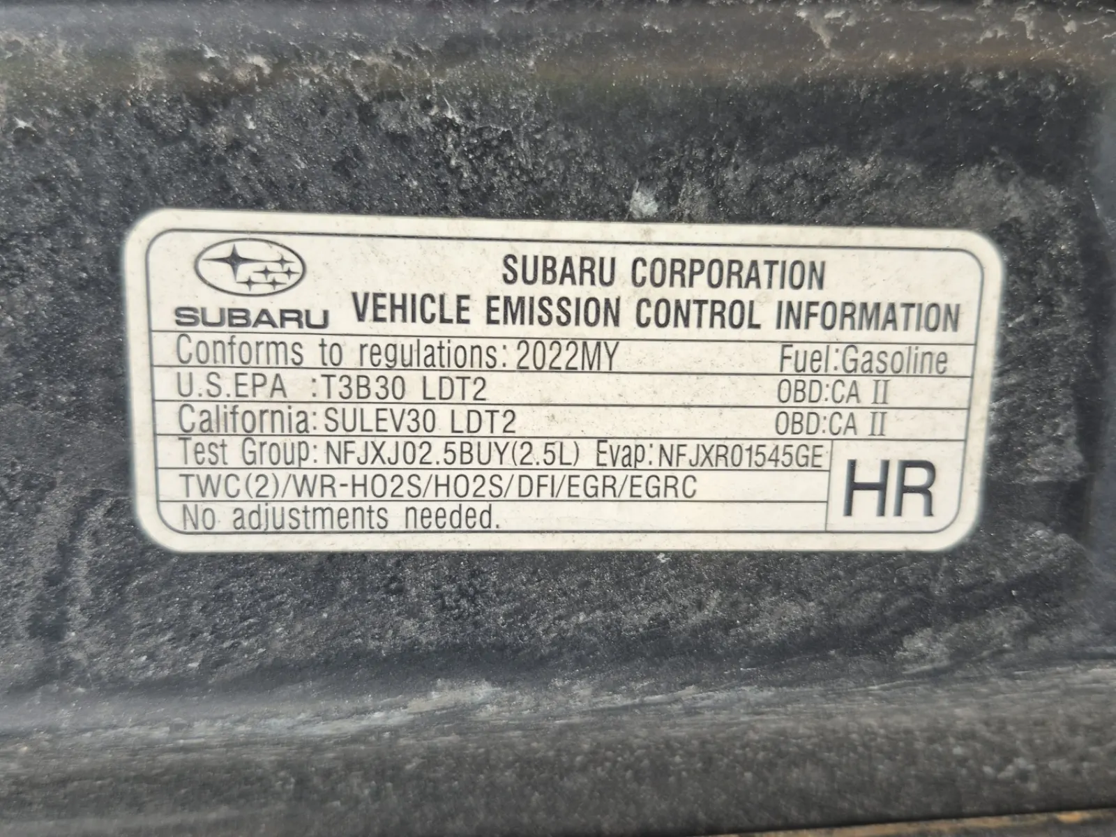 Emission Sticker Photo