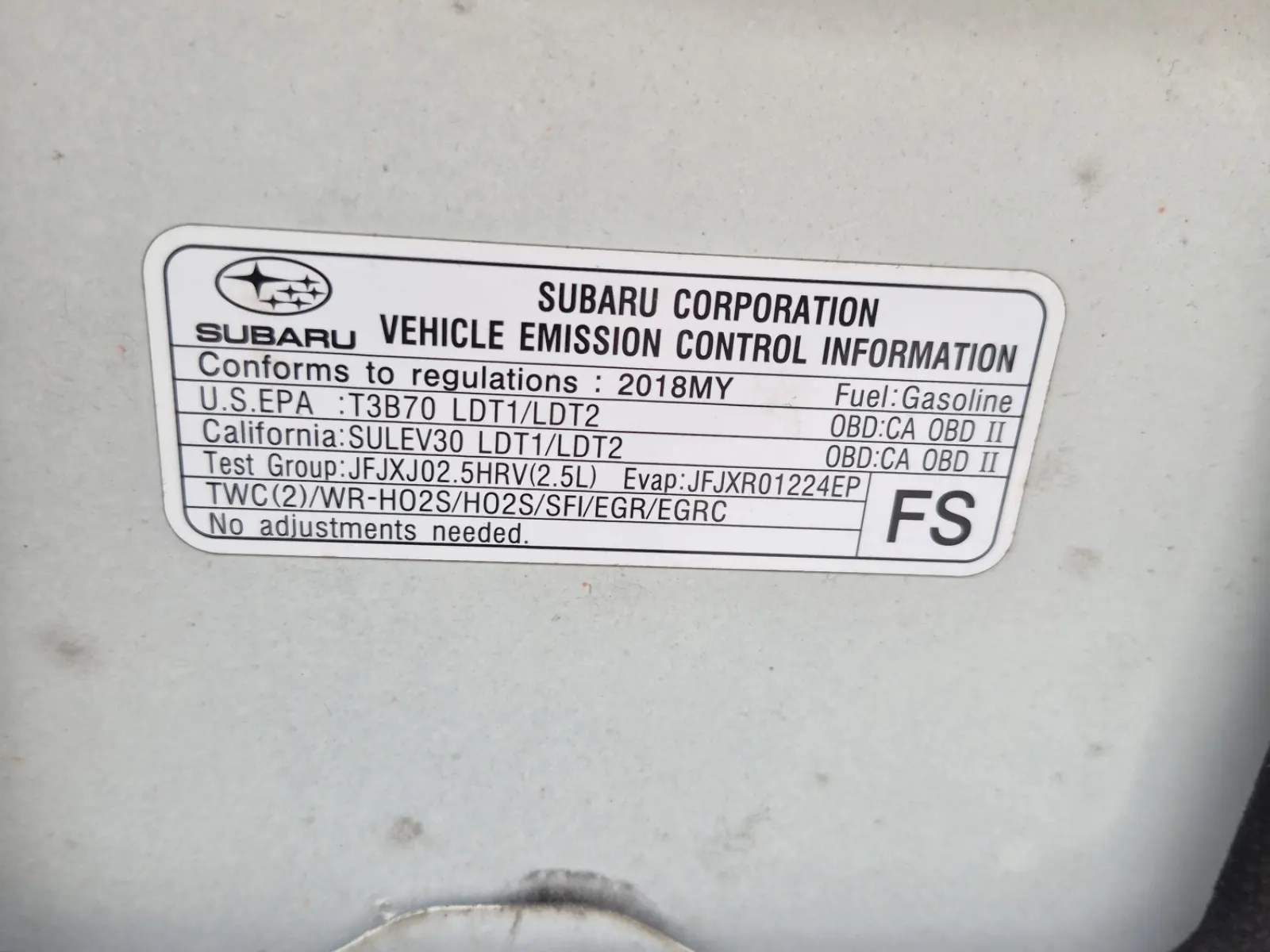 Emission Sticker Photo