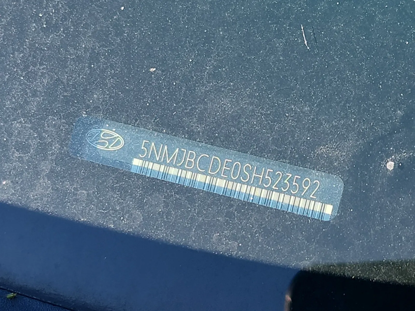 Dash VIN Plate Photo