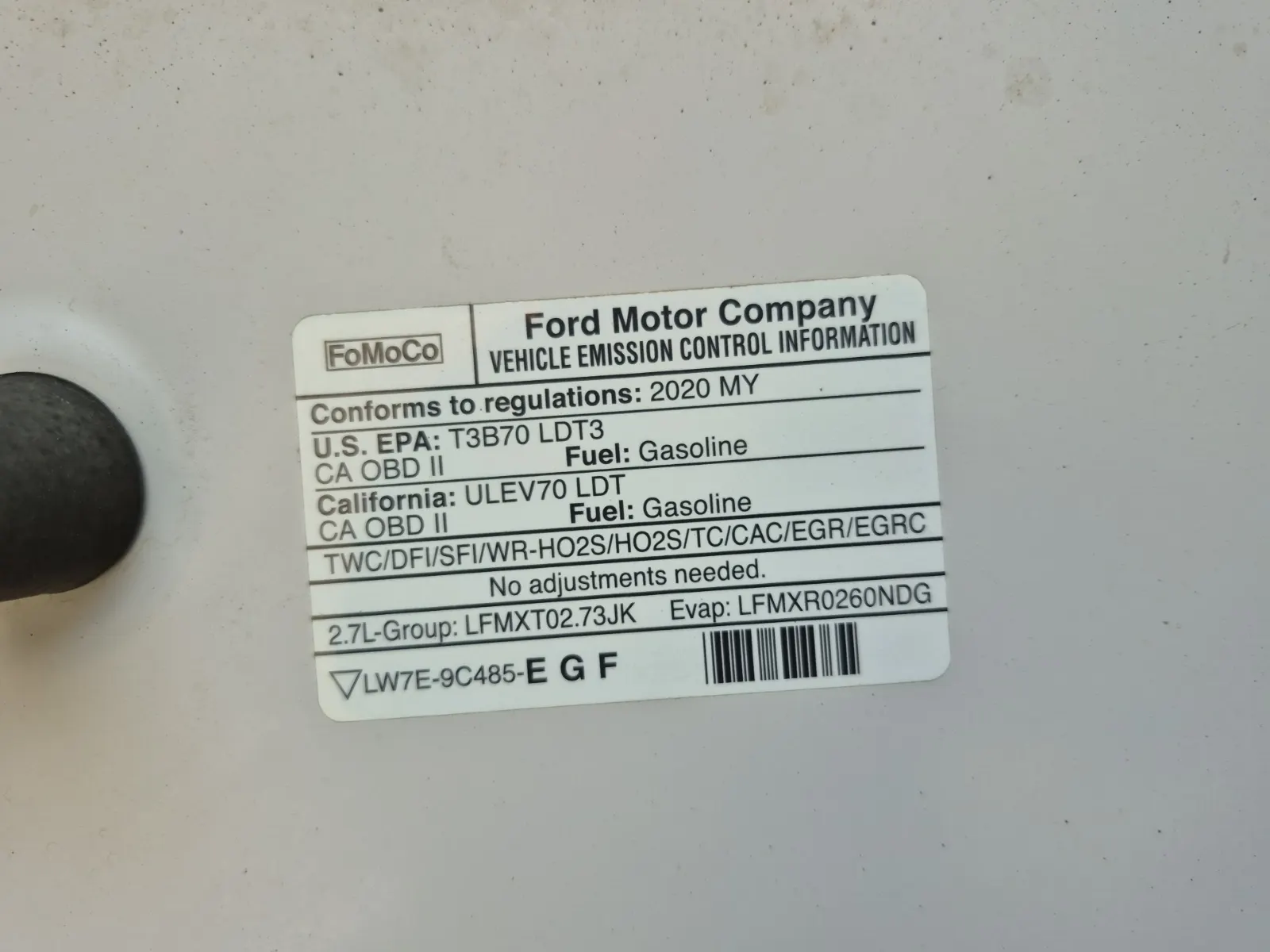 Emission Sticker Photo