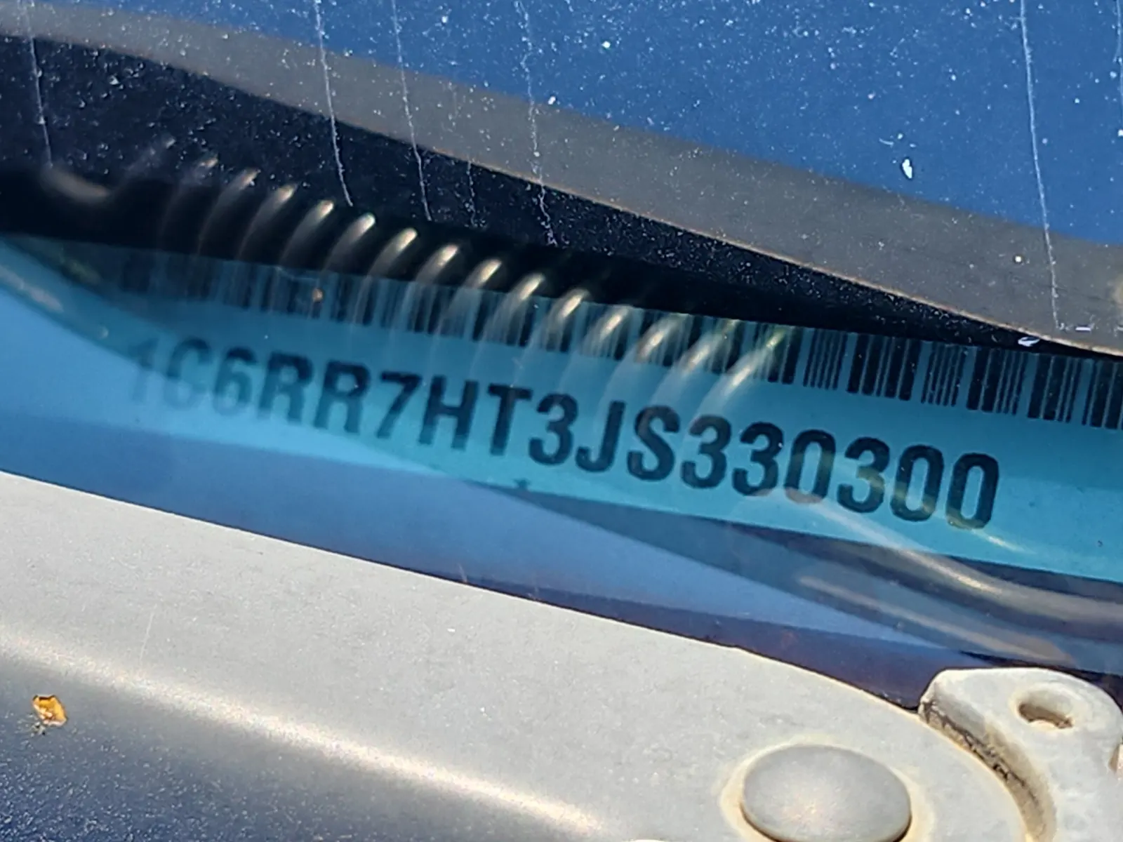 Dash VIN Plate Photo