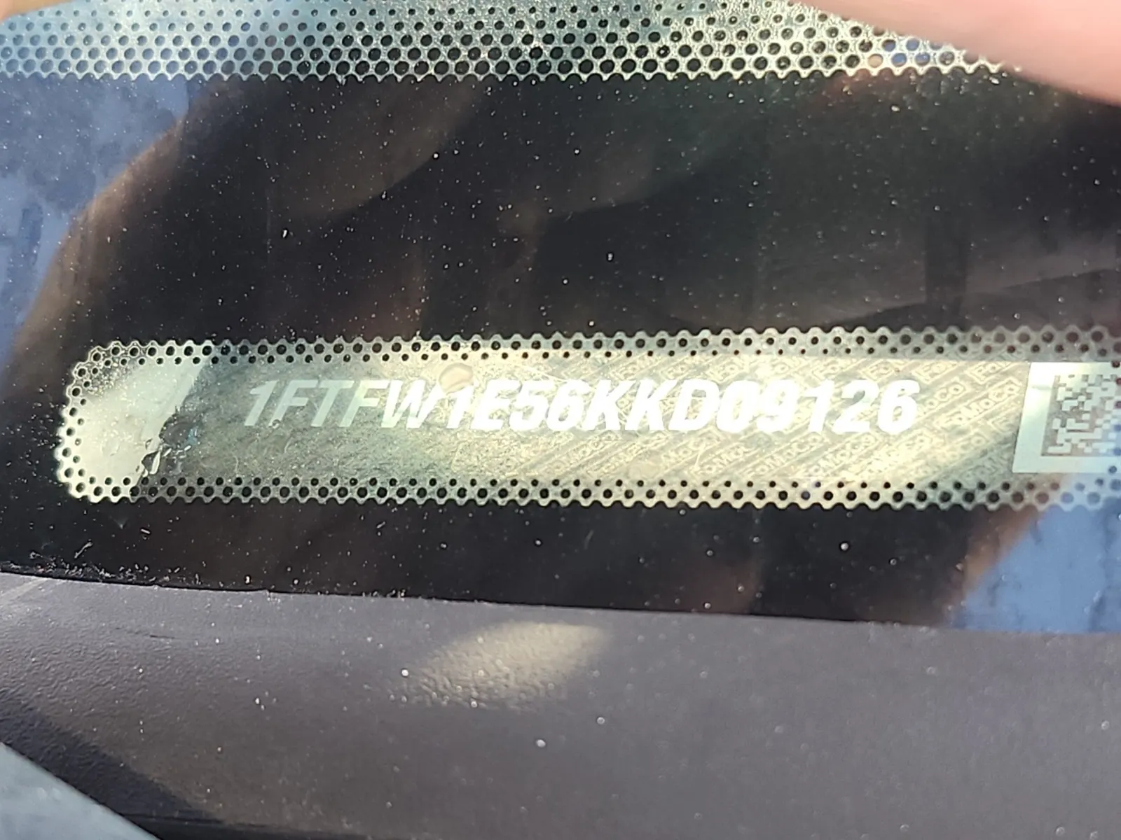 Dash VIN Plate Photo