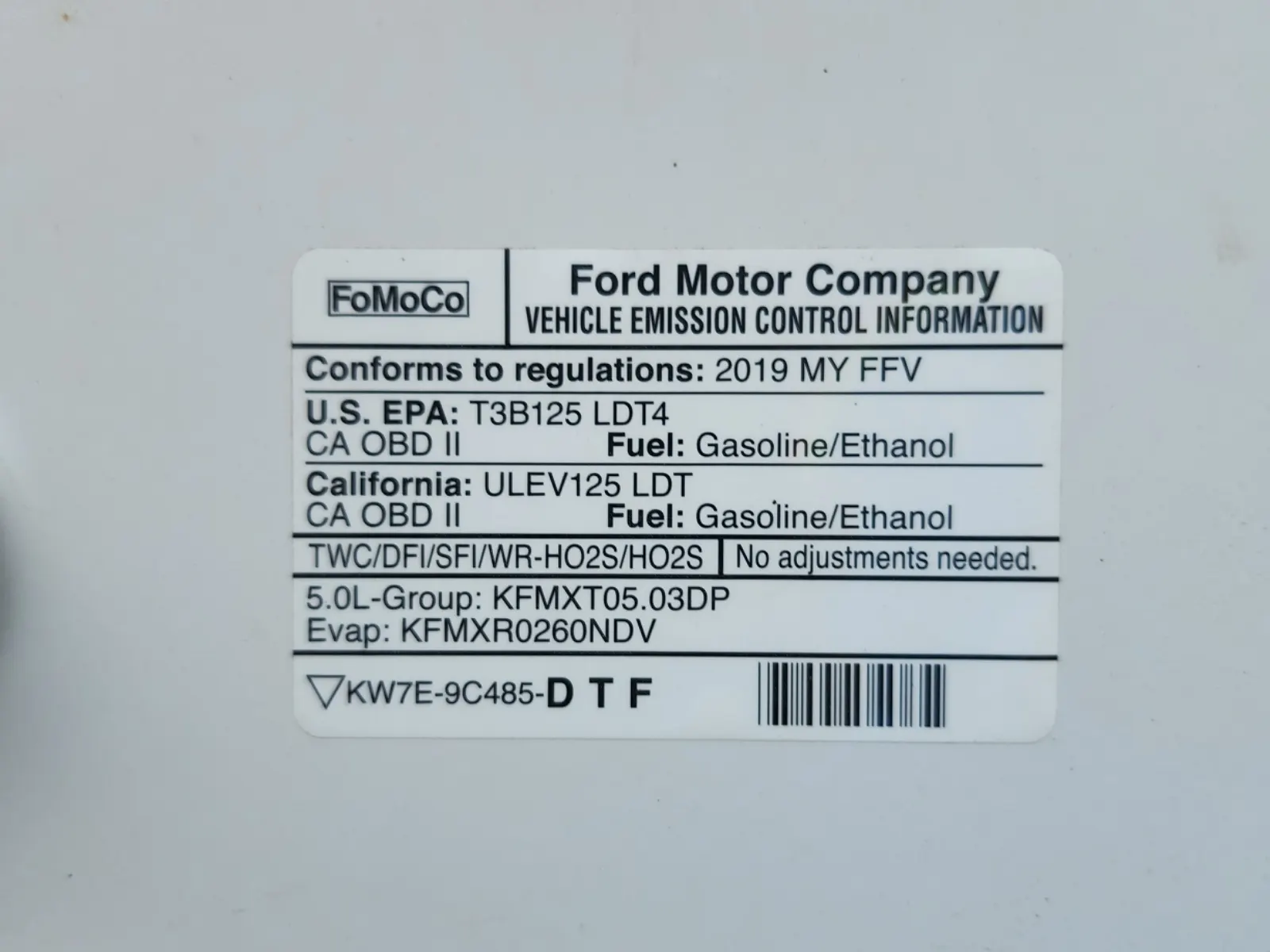 Emission Sticker Photo
