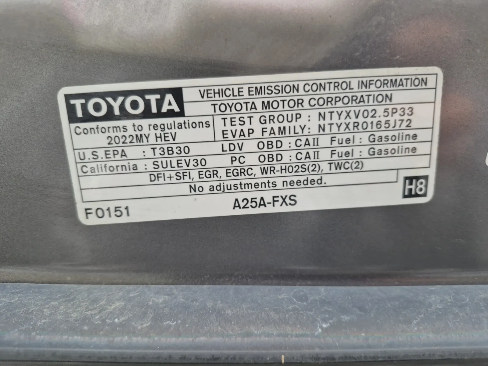 Emission Sticker Photo
